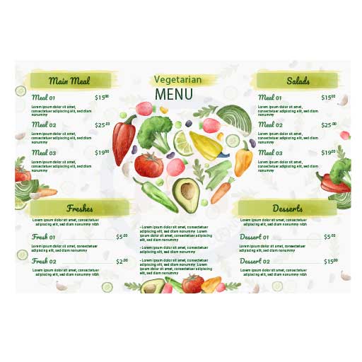 In thực đơn - Menu