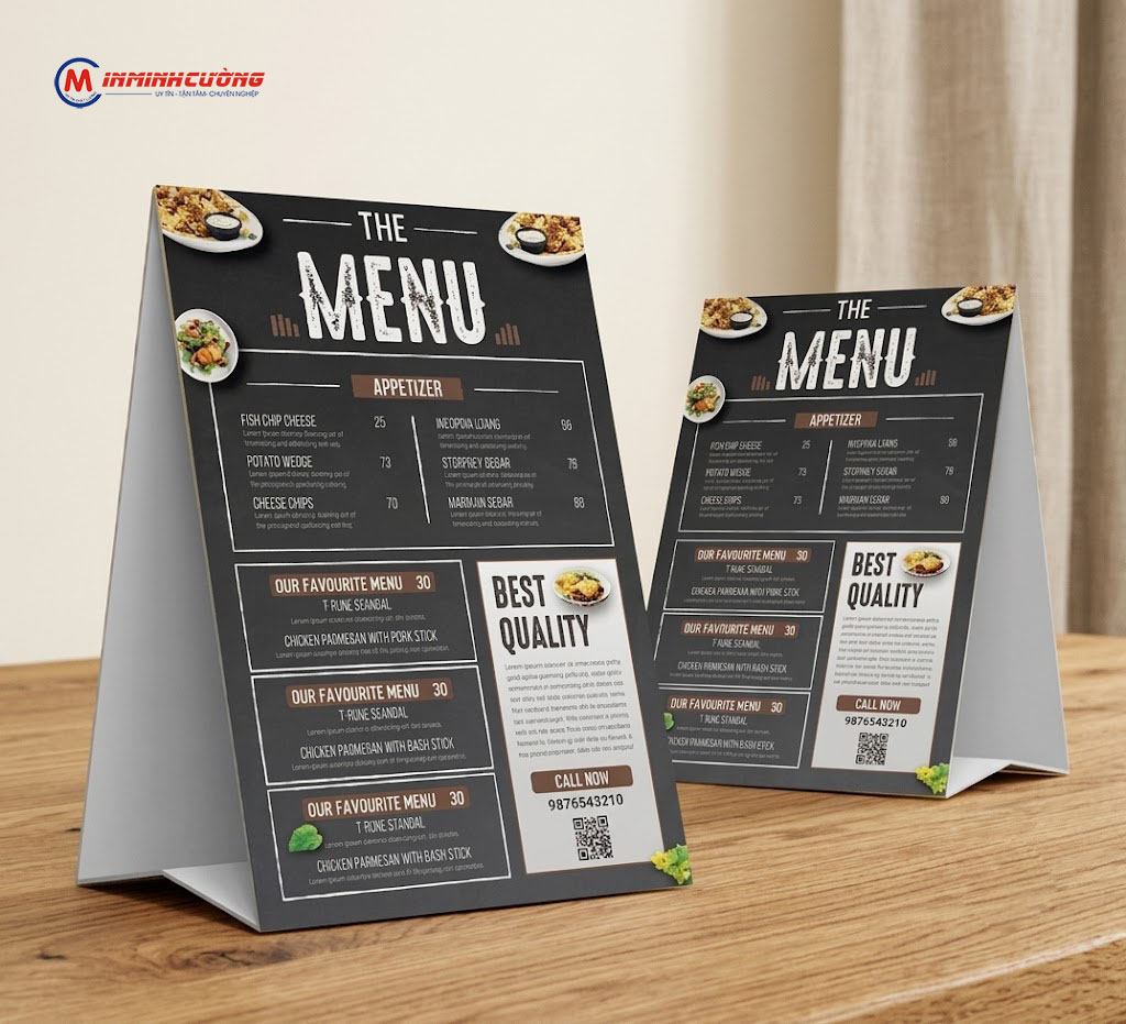 In thực đơn - Menu